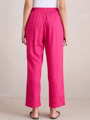 Pink Linen Blend Pant