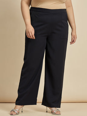 Navy Straight Fit Pants