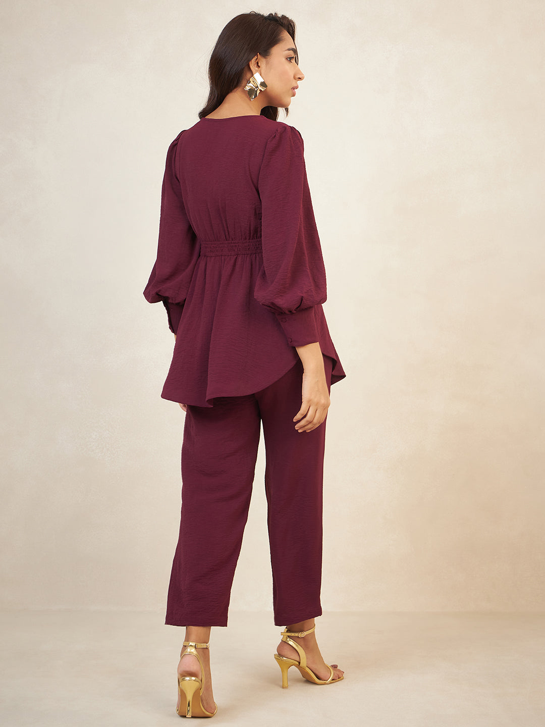 Wine Asymmetric Co-Ord Set