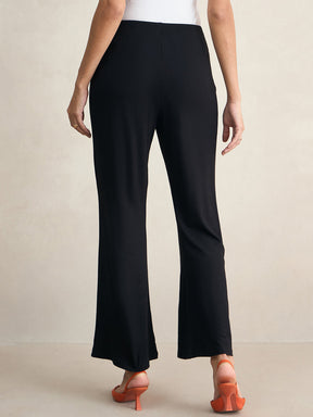 Black Knit Flared Pants