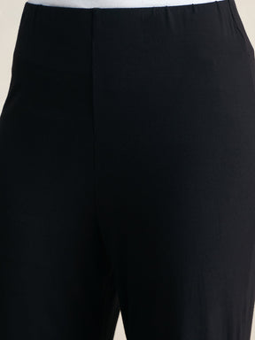 Black Knit Flared Pants