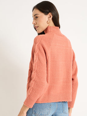 Terracotta Cable Knit Sweater