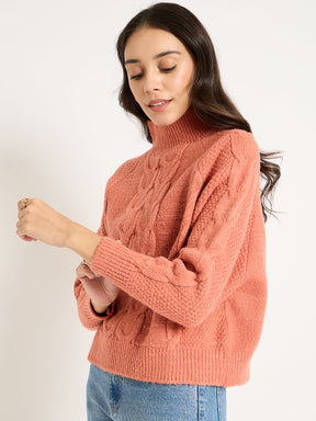 Terracotta Cable Knit Sweater