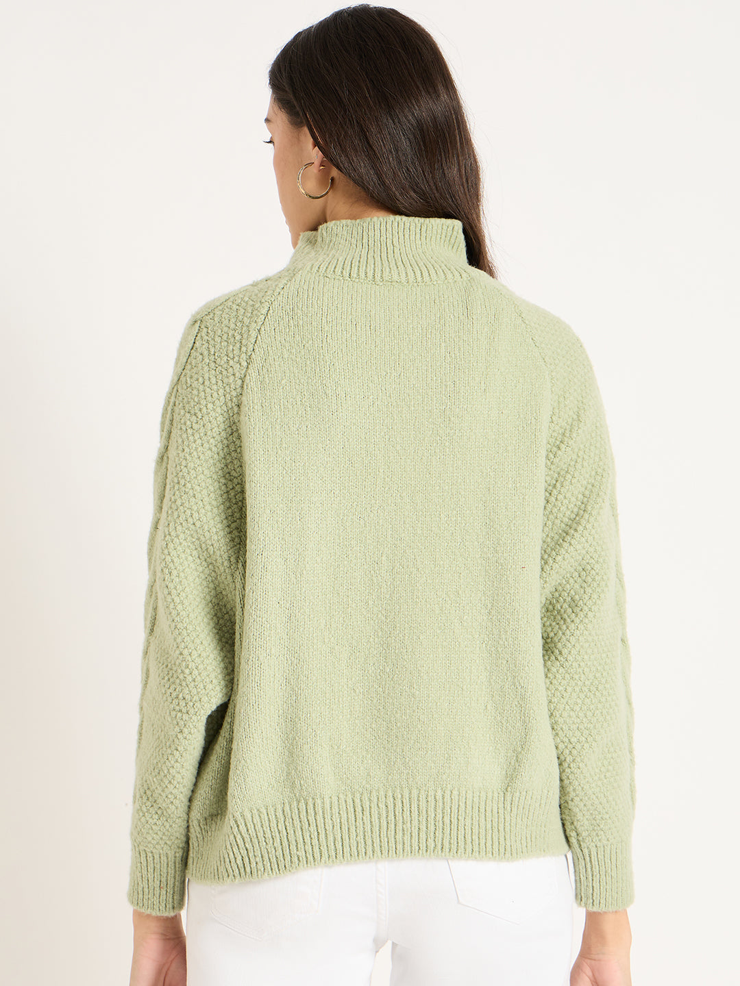 Sage Green Cable Knit Sweater