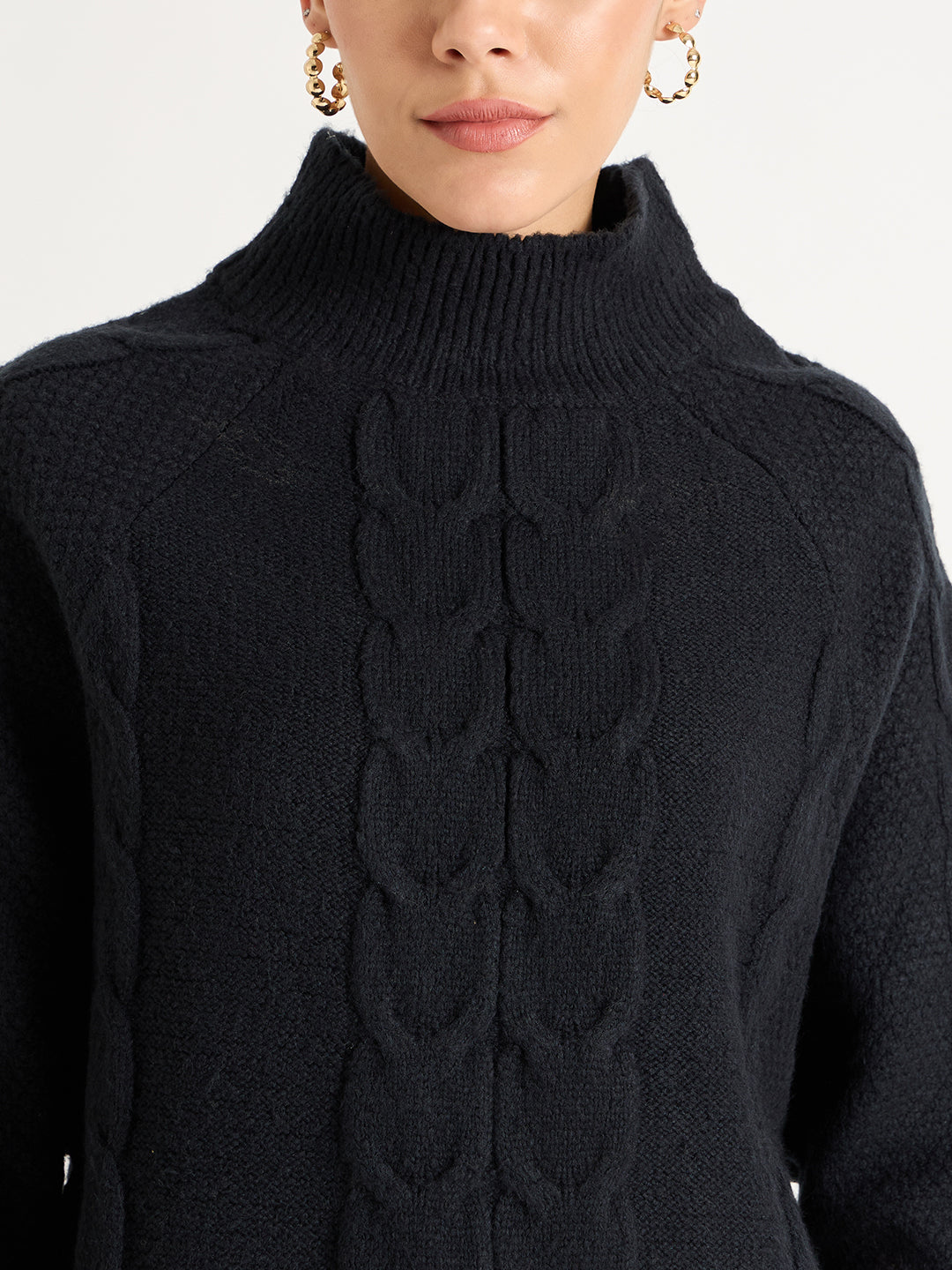 Black Cable Knit Sweater