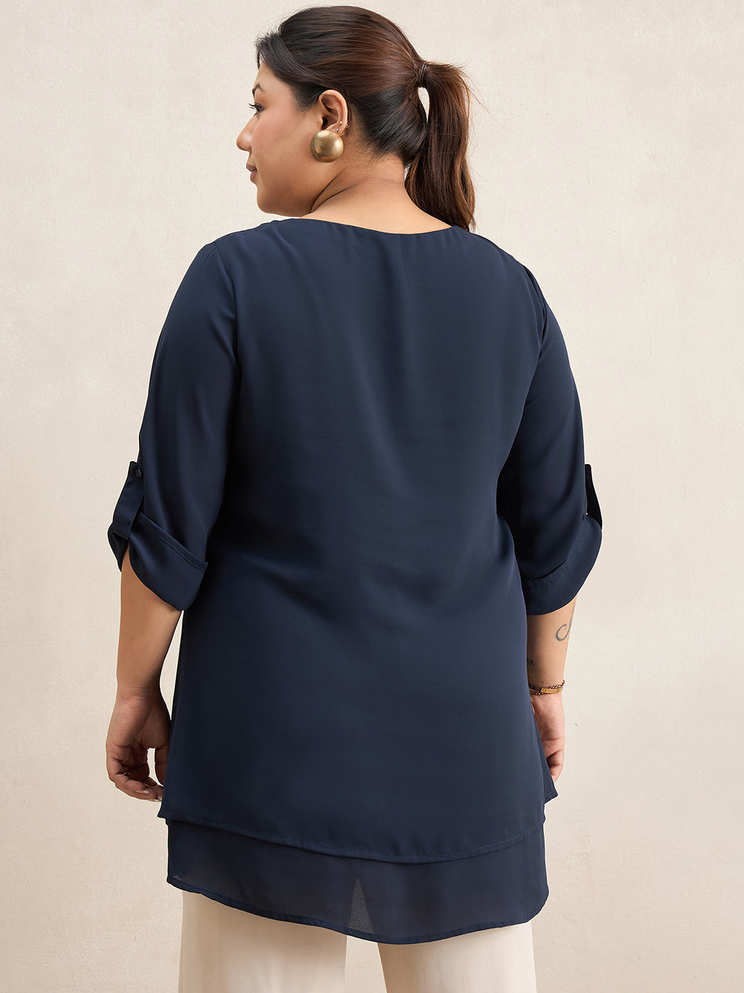 Navy Double Layer Tunic