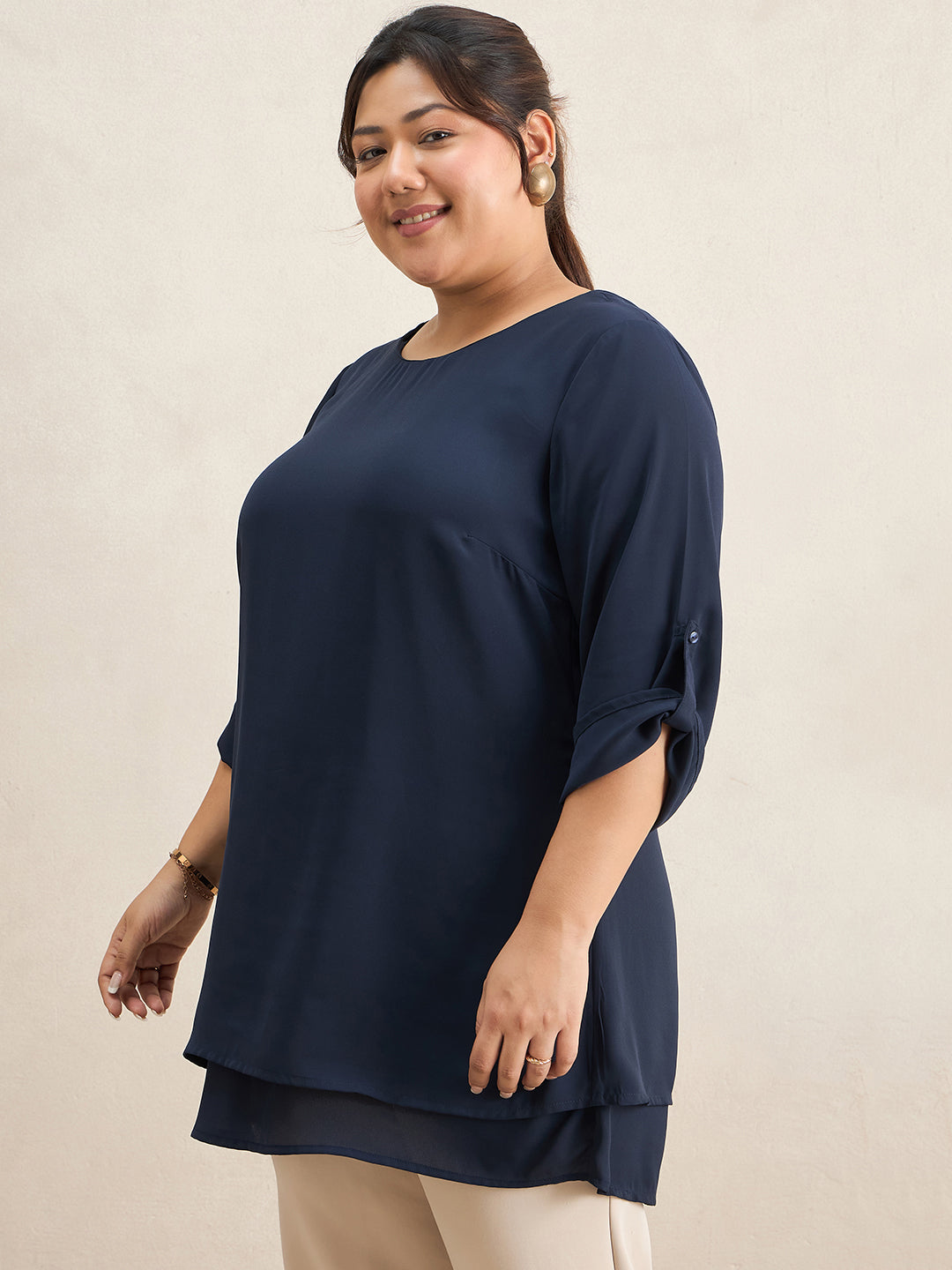 Navy Double Layer Tunic