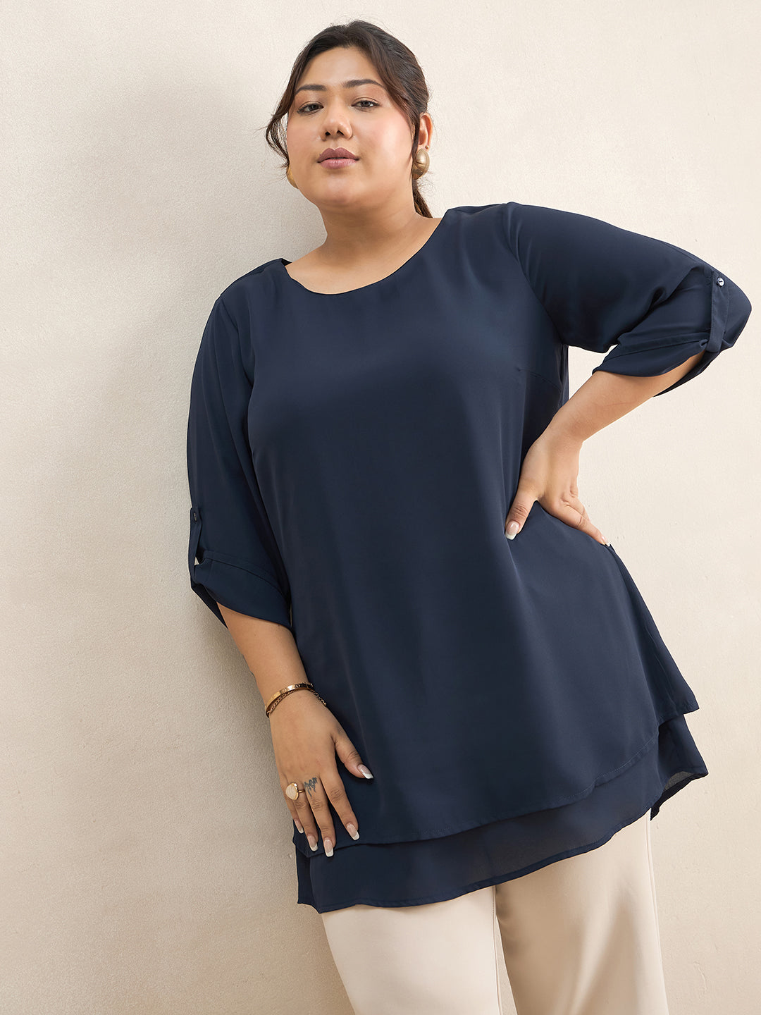 Navy Double Layer Tunic