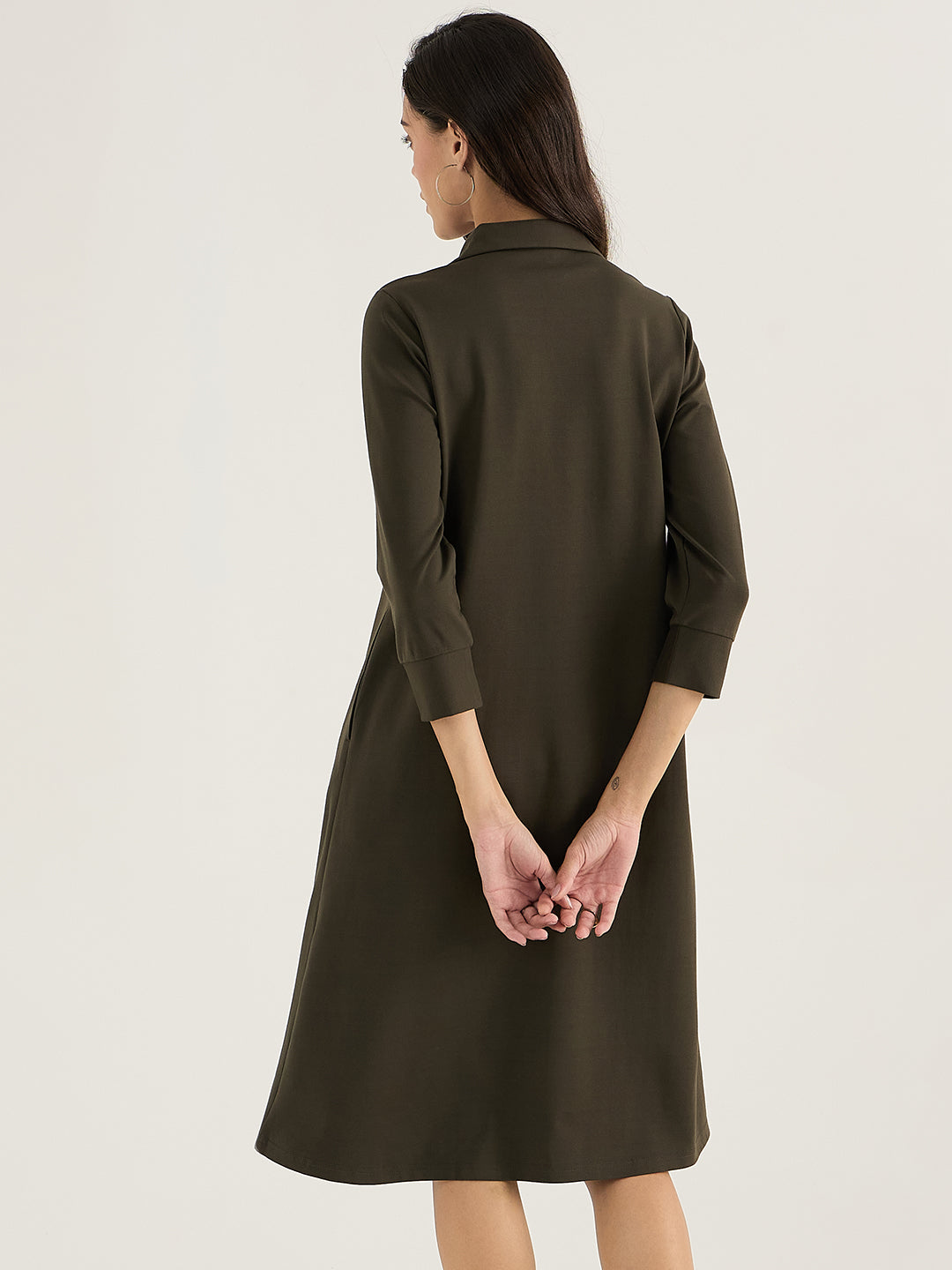 Olive A-Line Travel Dress