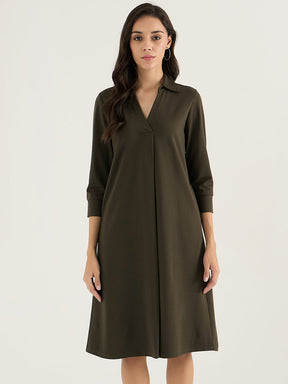 Olive A-Line Travel Dress