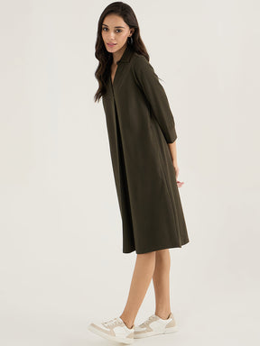 Olive A-Line Travel Dress