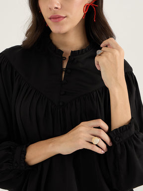 Black Yoke Detail Top