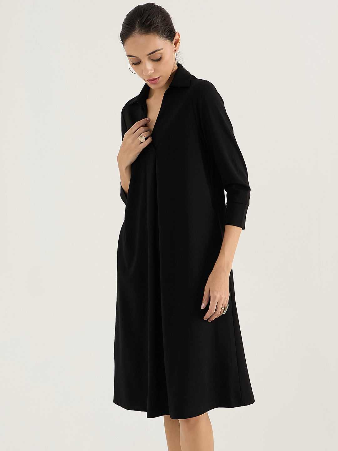 Black A-Line Travel Dress