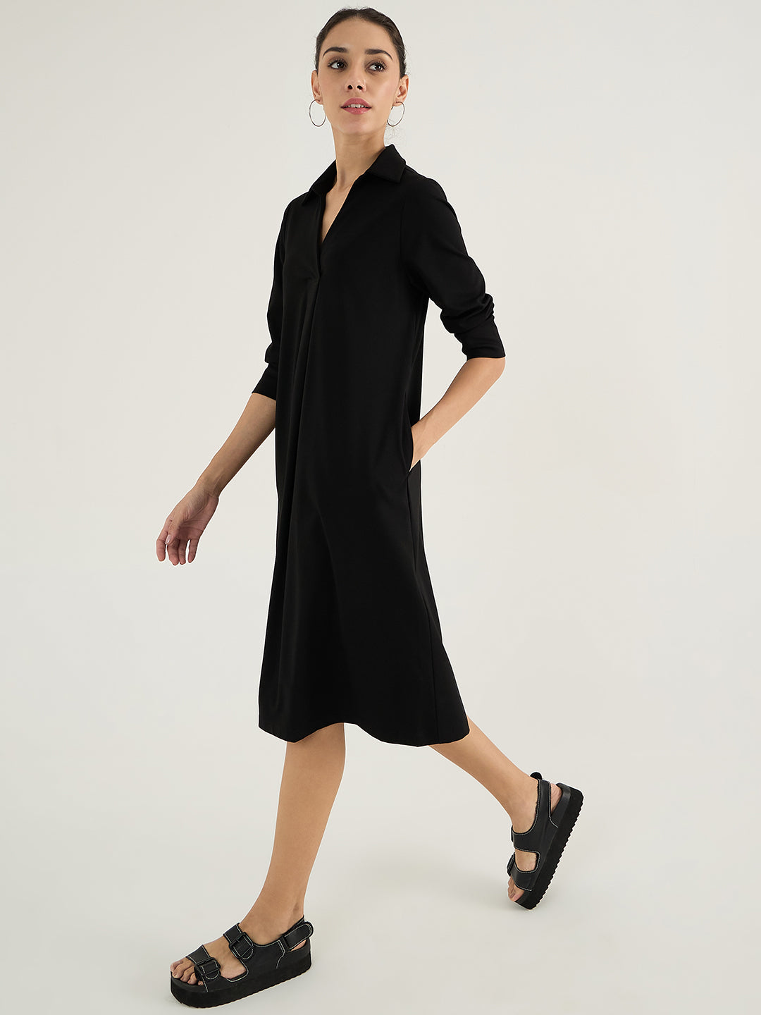 Black A-Line Travel Dress