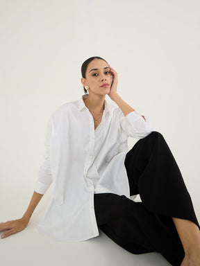 White Oversize Cotton Shirt