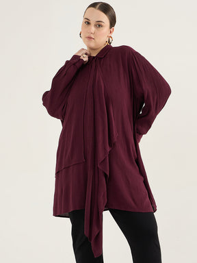 Wine Cascade Detail Tunic