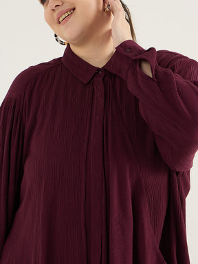 Wine Cascade Detail Tunic