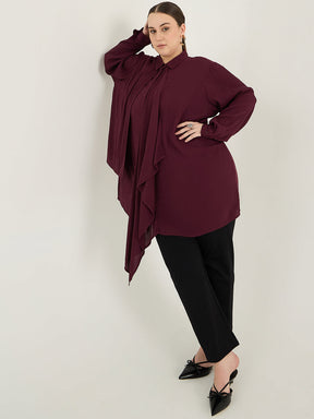 Wine Cascade Detail Tunic