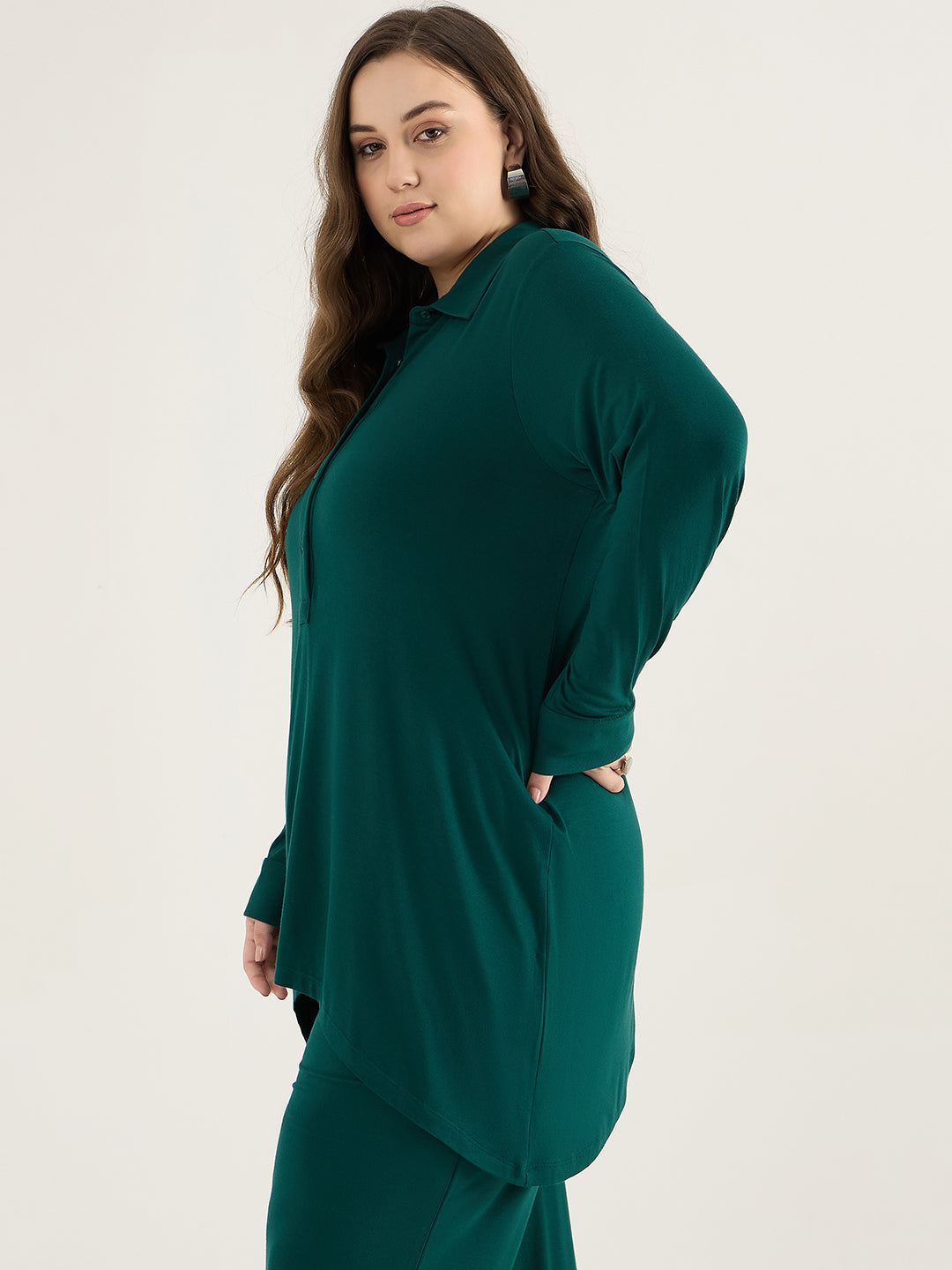 Green Assymetric Tunic