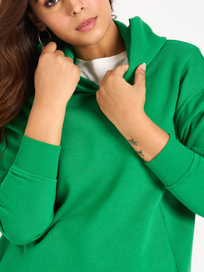 Green Oversize Fleece Hoodie