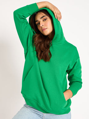 Green Oversize Fleece Hoodie