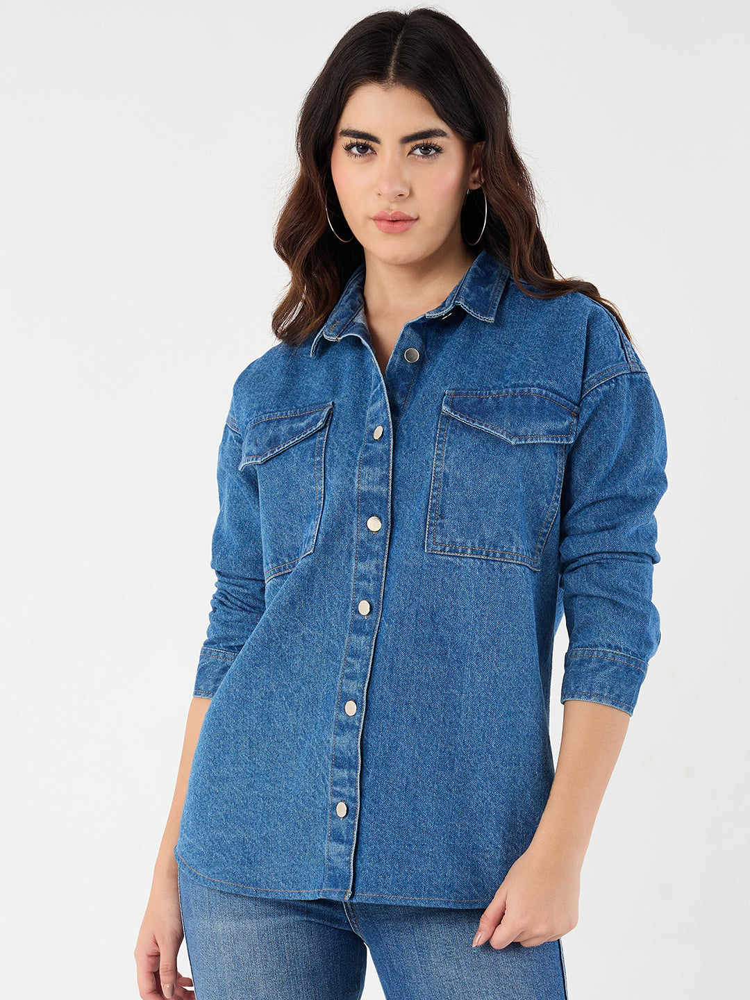 Blue Oversize Denim Shirt