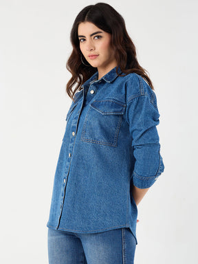 Blue Oversize Denim Shirt