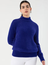 Royal Blue Fur High Neck Sweater