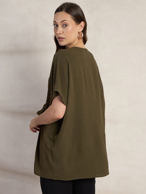 Olive Tie Up Kimono Top