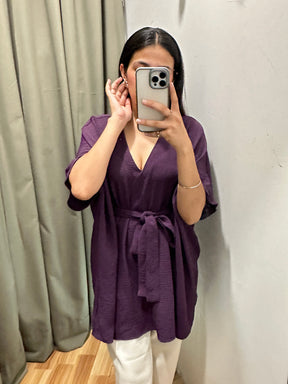 Purple Tie Up Kimono Top