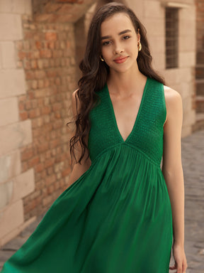 Emerald Green Nice Smock Dress