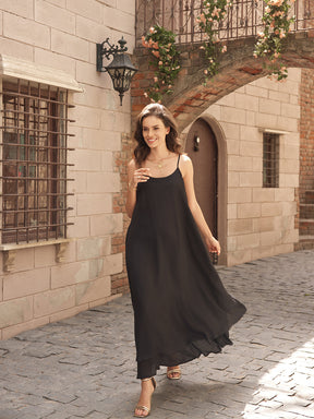 Black Biarritz Slip Dress