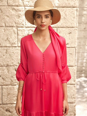 Fuschia Pink Eze Multi Layered Dress