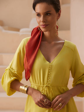 Citrine Yellow Eze Multi Layered Dress