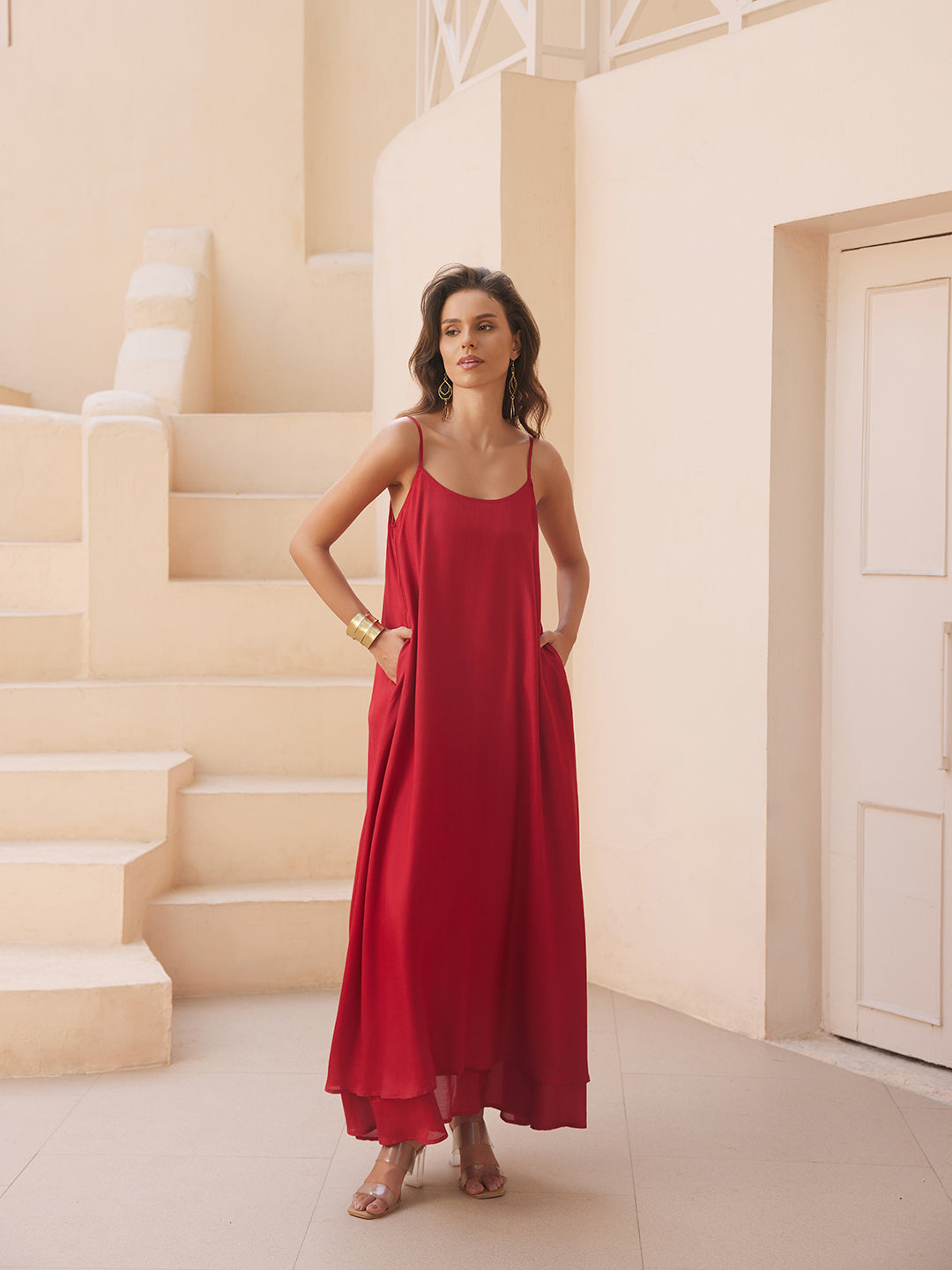 Ruby Red Biarritz Slip Dress