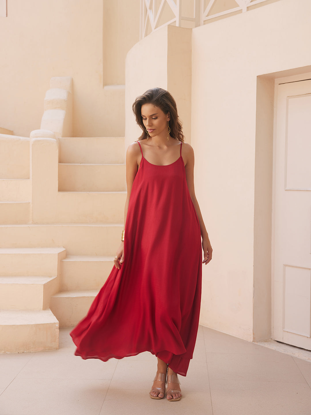 Ruby Red Biarritz Slip Dress