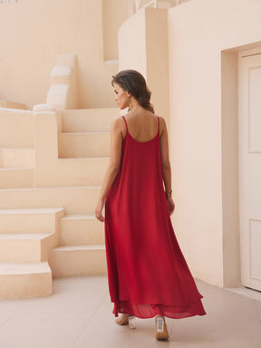 Ruby Red Biarritz Slip Dress